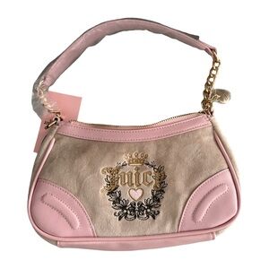 Juicy Couture Pink and Tan Shoulder Bag
